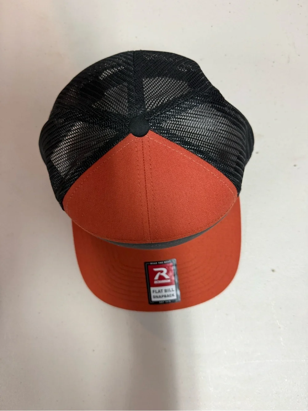 Flat Bill Snapback Hat - Rust/Black